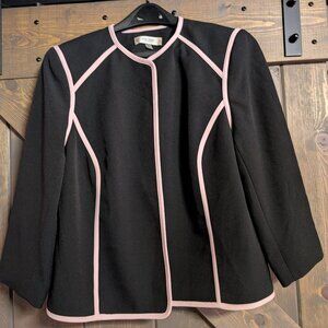 Jones Studio Separates black with pink seams jacket size 18w